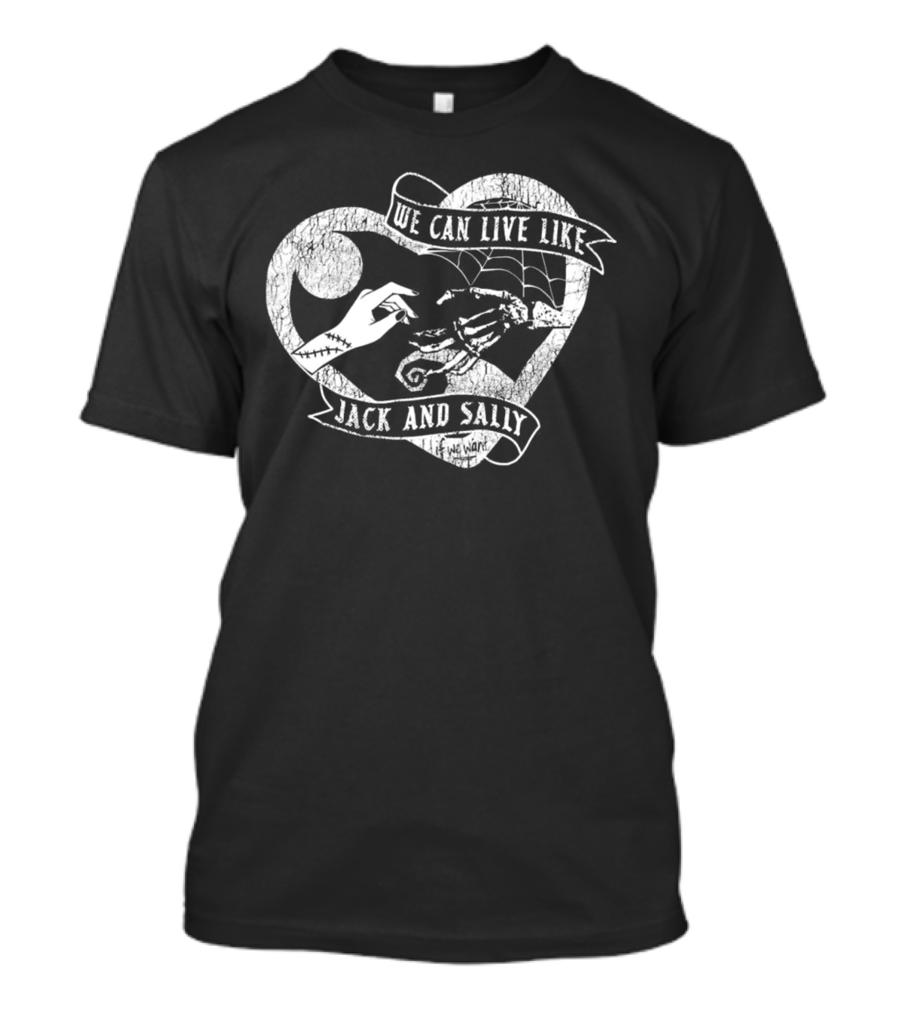 The Lost Bros We Can Live Like Jack And Sally Heart Moon Spiral Hill Web T-Shirt