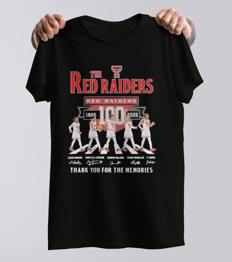 The Red Raiders Abbey Road 100 Years 1925 2025 Thank You For The Memories T-Shirt