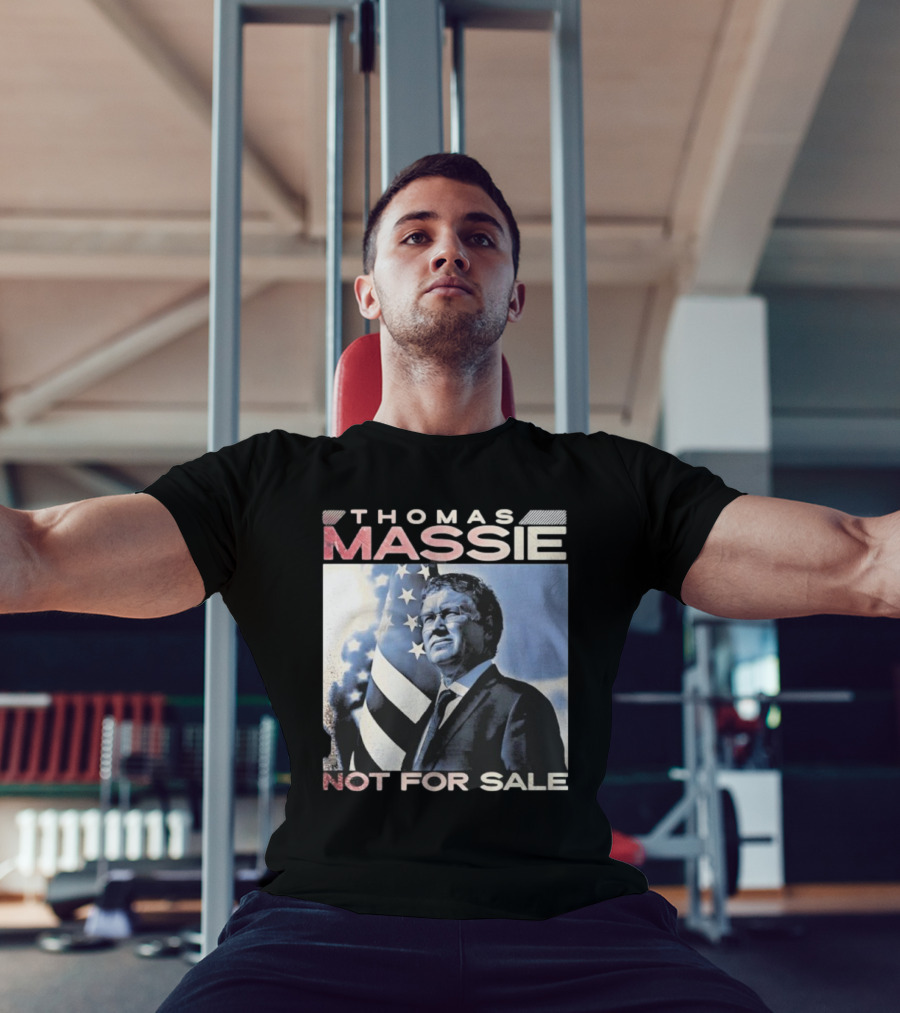 Thomas Massie Not For Sale American Flag Portrait T-Shirt