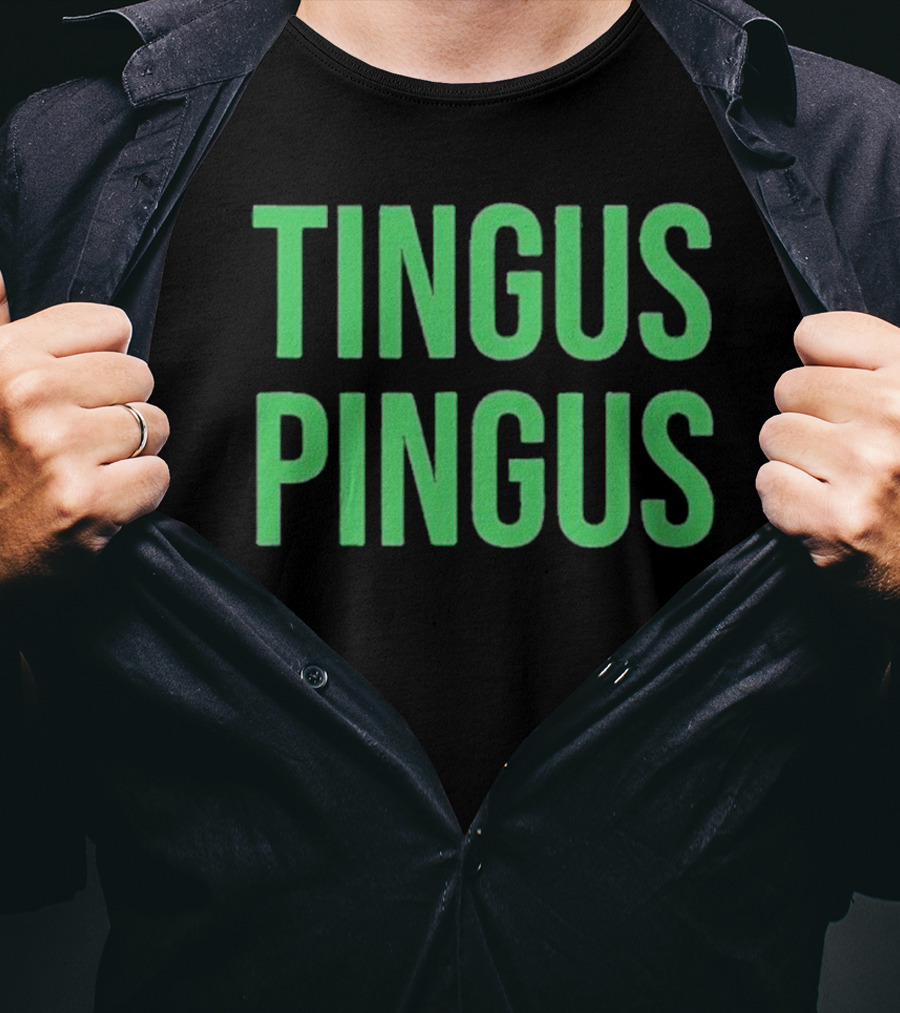 Tingus Pingus Internet Meme Phrase Bold Green Text T-Shirt
