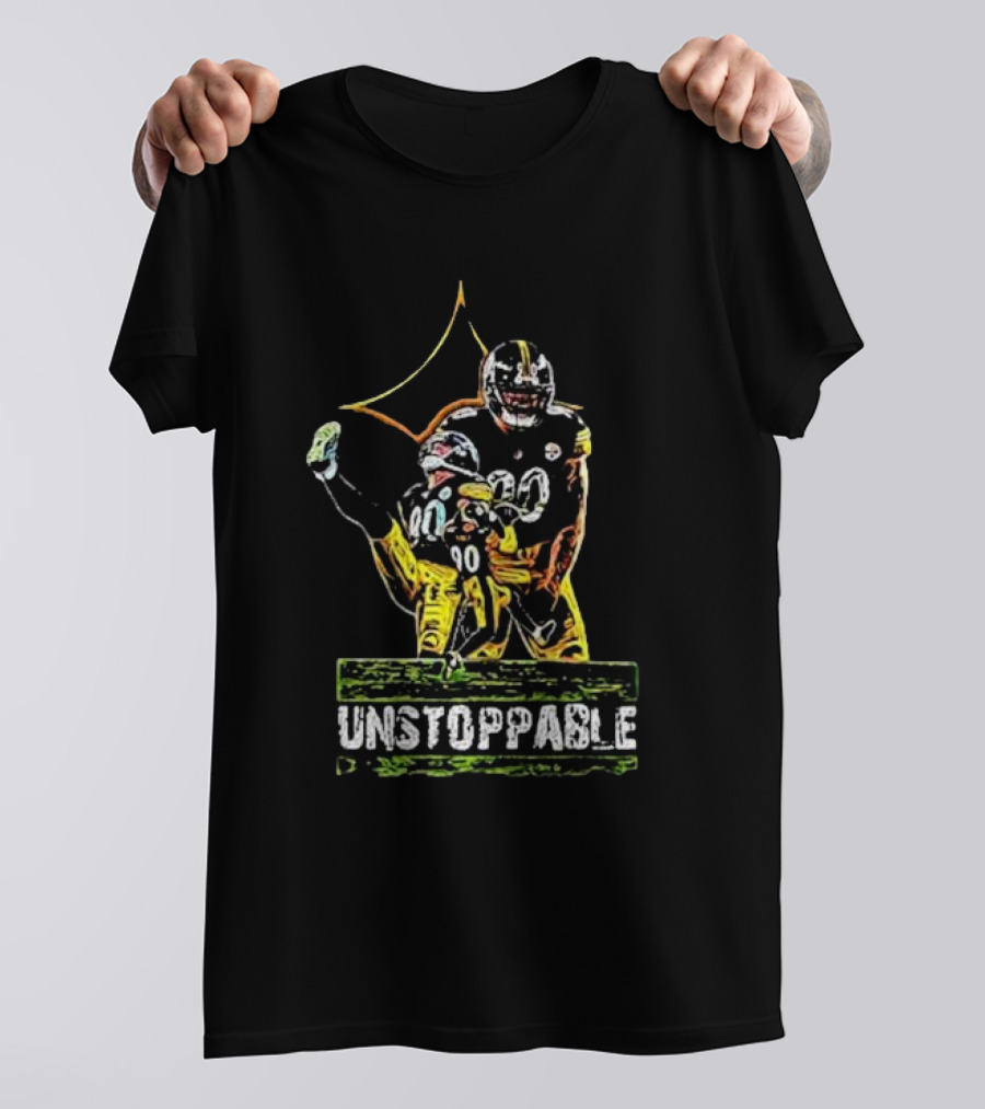 Tj Watt Unstoppable Football Icon In Black And Gold 90 T-Shirt