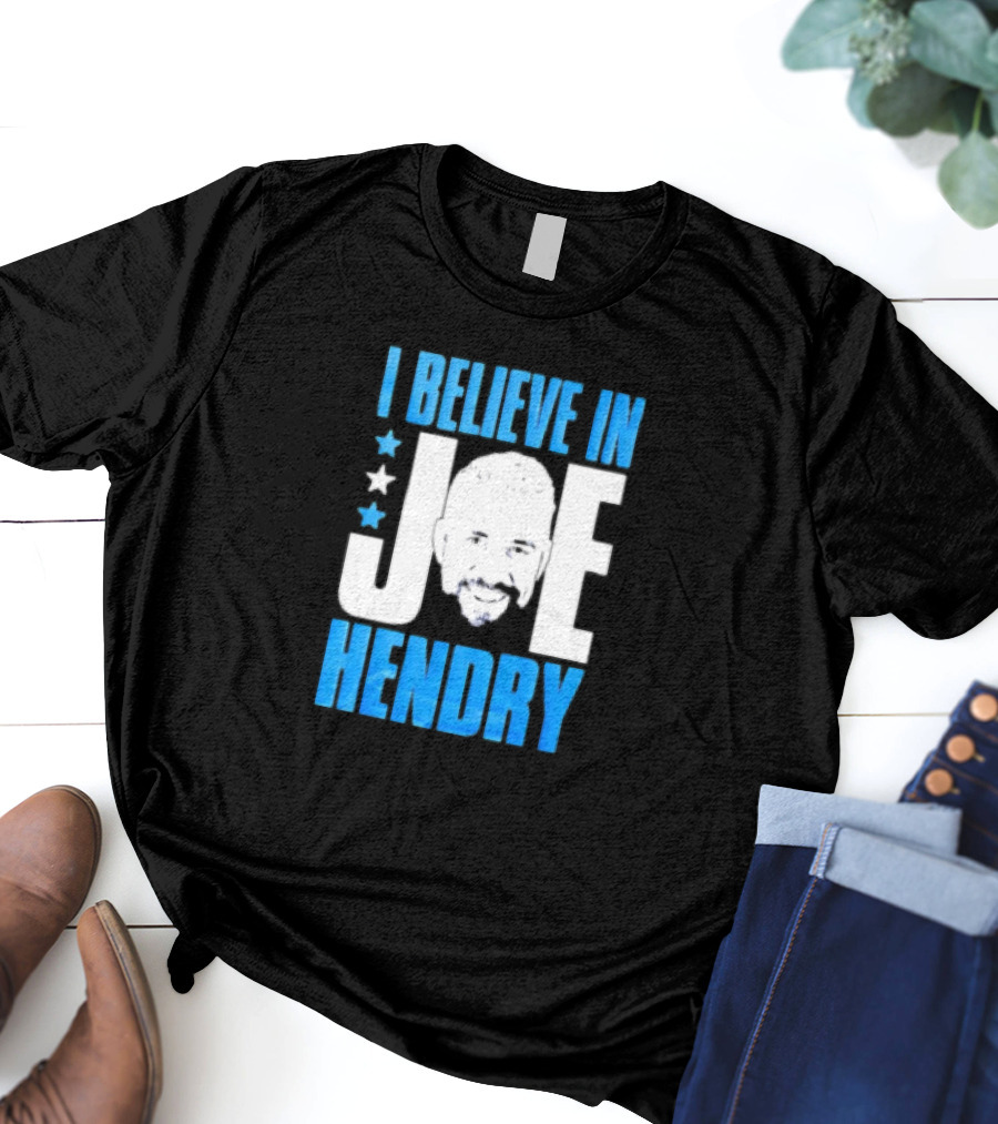TNA I Believe In Joe Hendry Blue Text And Stars T-Shirt