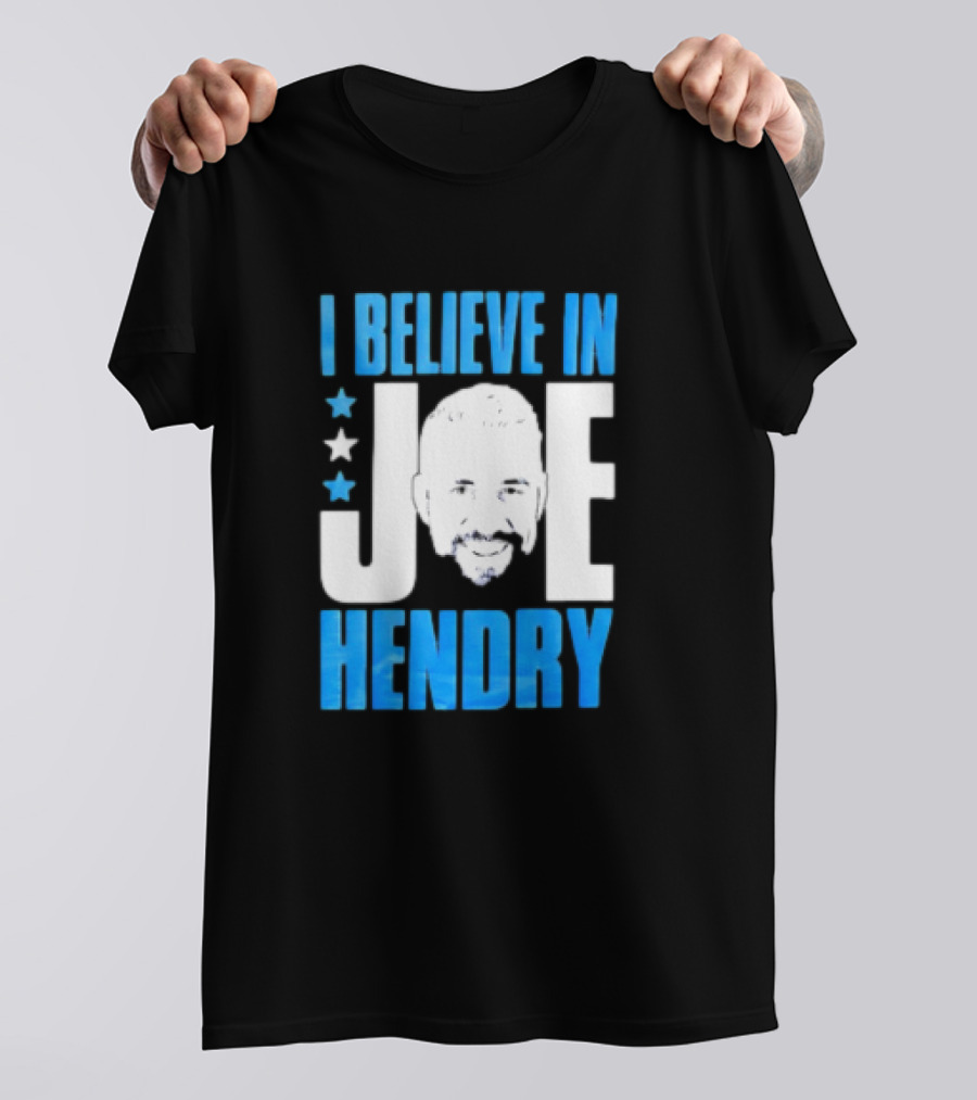 TNA I Believe In Joe Hendry Blue Text And Stars T-Shirt