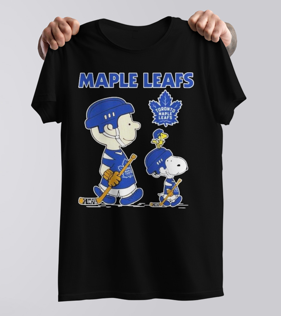 Toronto Maple Leafs Peanuts Snoopy Hockey 2025 Charlie Brown Woodstock T-Shirt