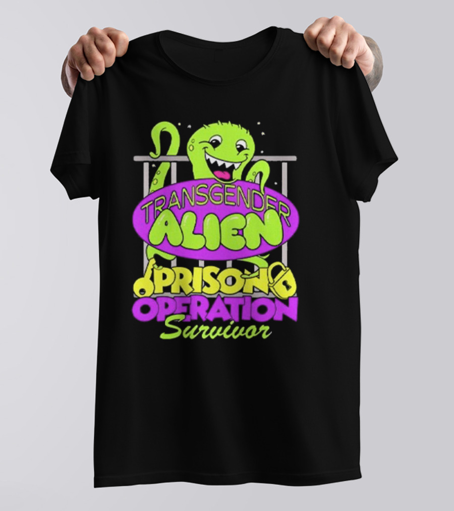 Transgender Alien Prison Operation Survivor Monster With Bars T-Shirt