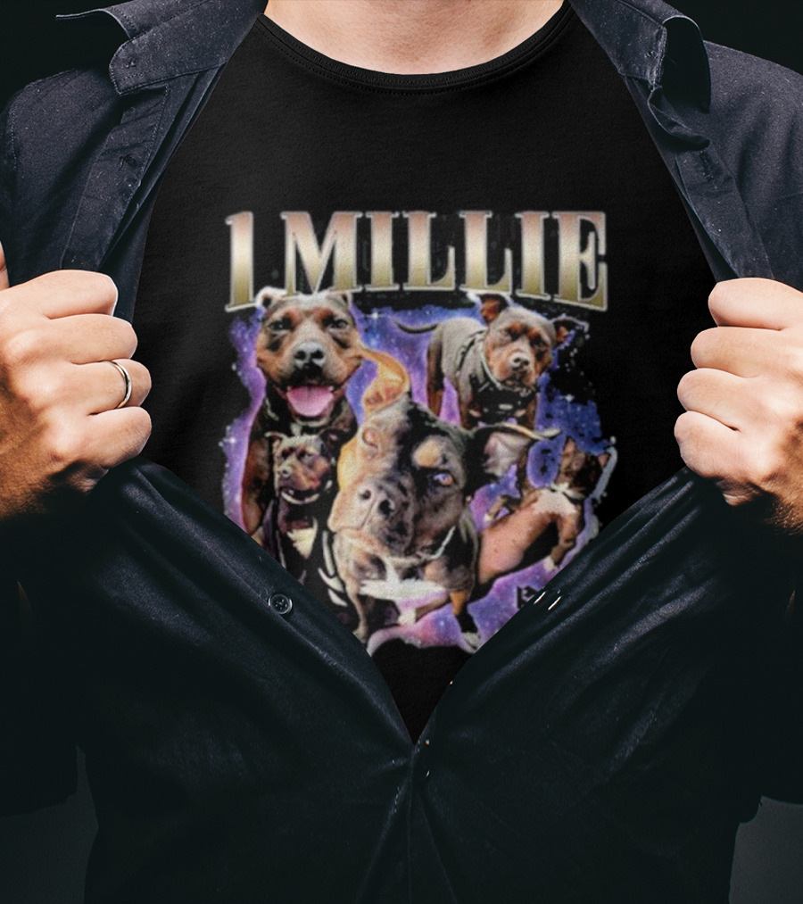 Trent The Traveler 1 Millie Dogs In Purple Cosmic Galaxy T-Shirt
