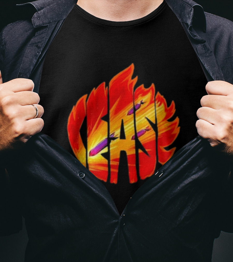 Cease Fire Flame Letters With Missiles T-Shirt