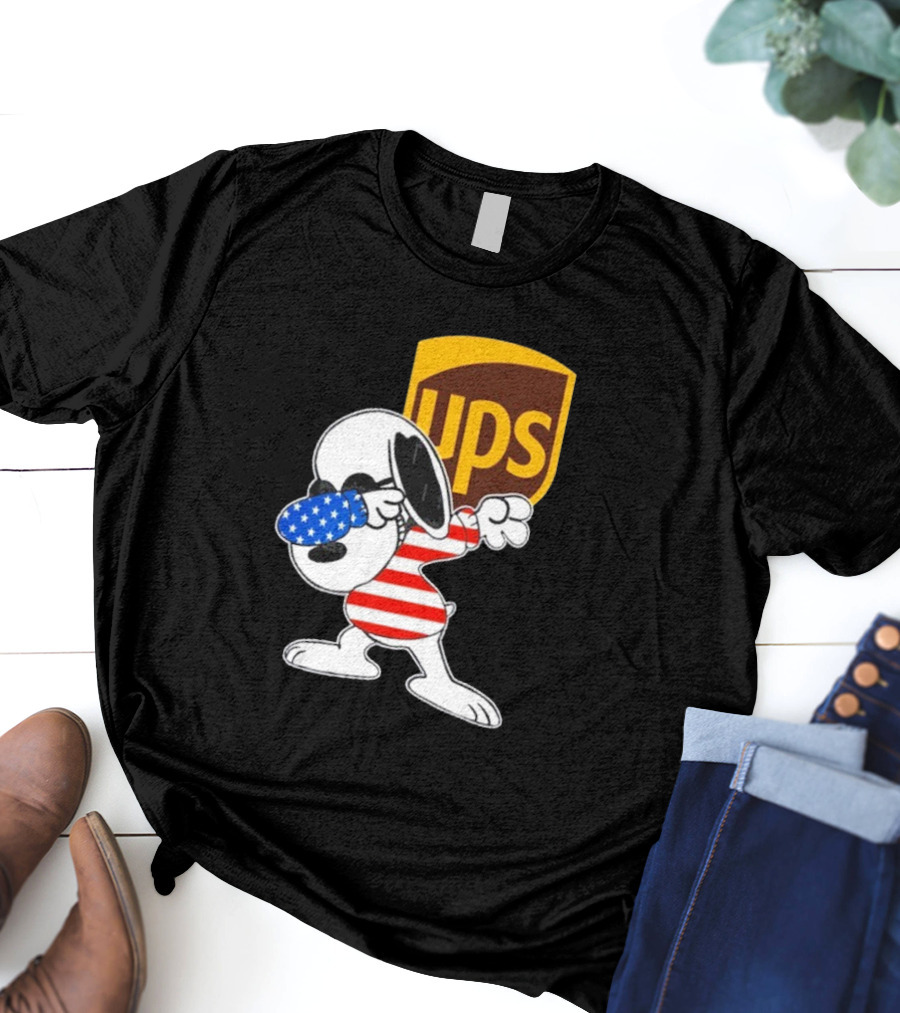 UPS Snoopy Dabbing American Flag Style T-Shirt
