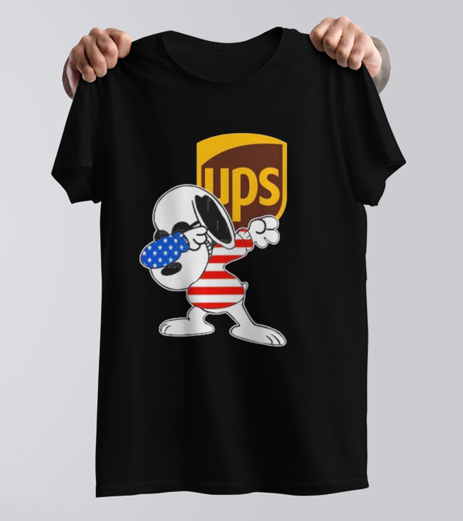 UPS Snoopy Dabbing American Flag Style T-Shirt