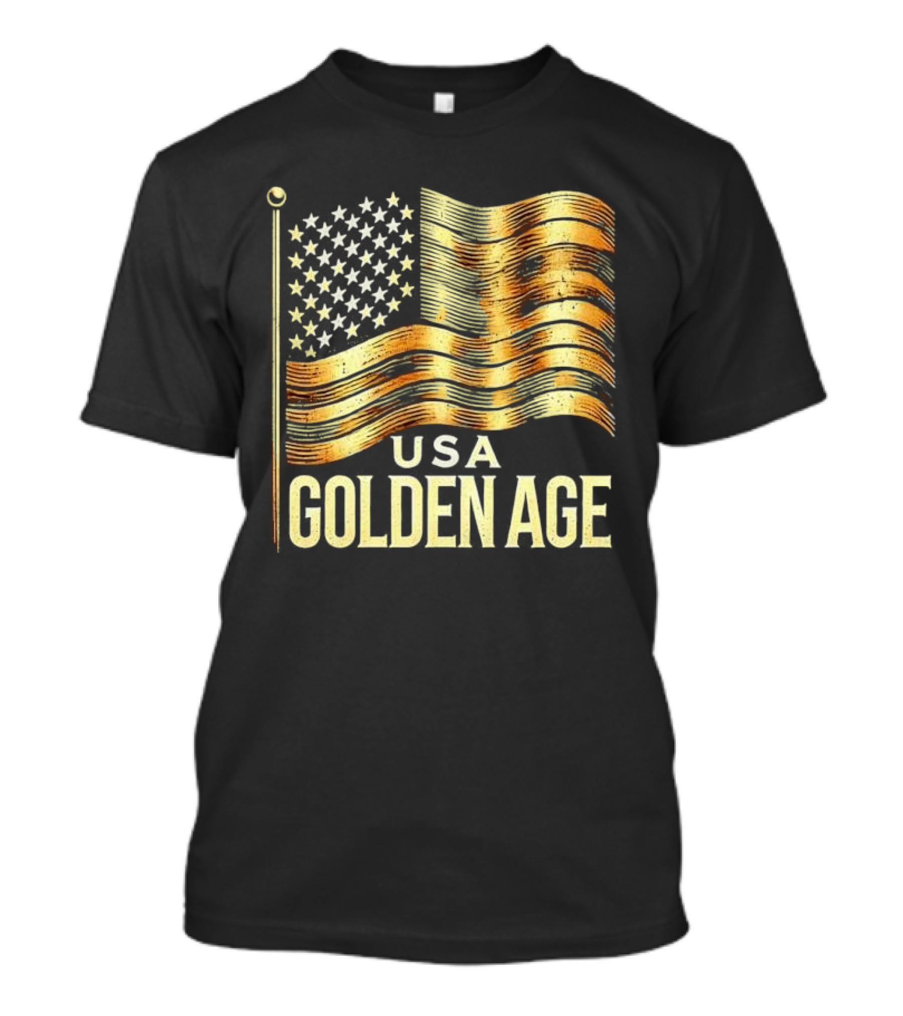 USA Golden Age Golden American Flag T-Shirt