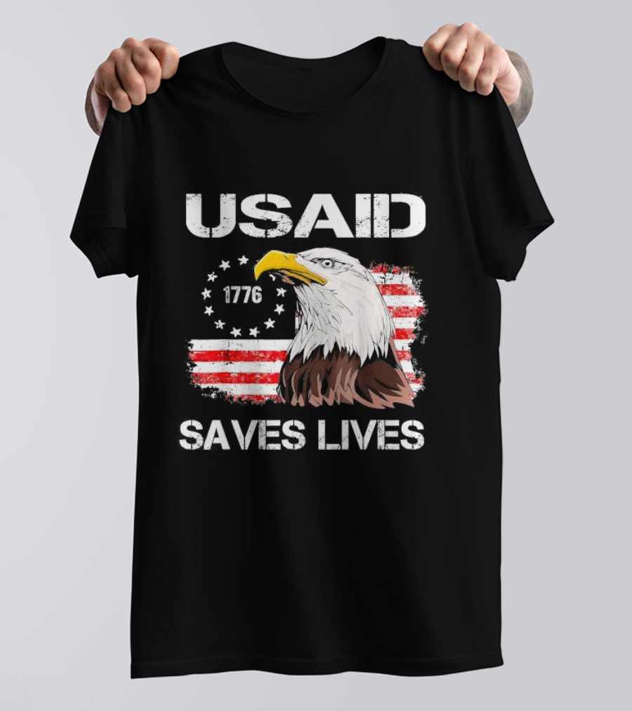 USAID Saves Lives 1776 American Flag Eagle T-Shirt