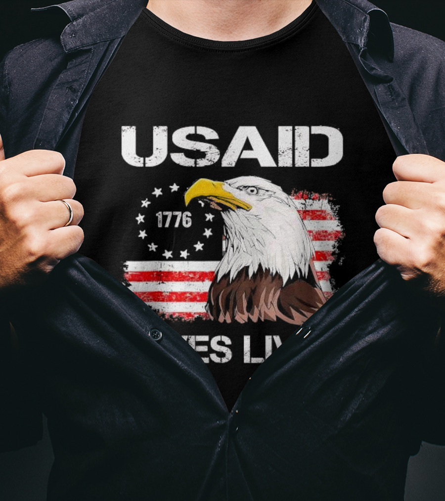 USAID Saves Lives 1776 American Flag Eagle T-Shirt