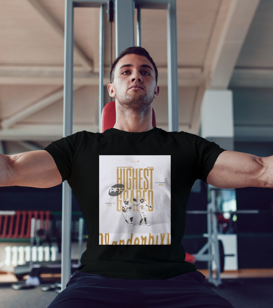 Vanderbilt PFF Top Ten Highest Graded Eli Stowers Diego Pavia T-Shirt