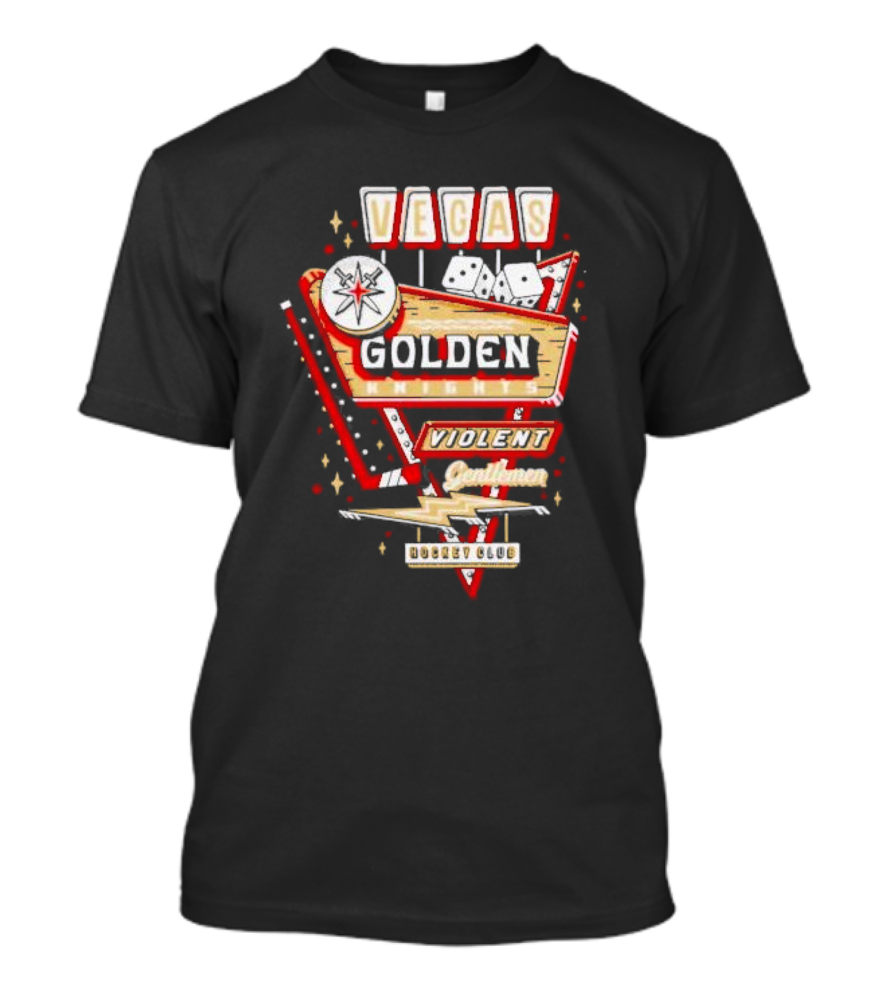 Vegas Golden Knights Violent Gentlemen Hockey Club Playing Card Style T-Shirt