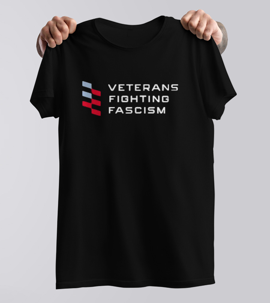Veterans Fighting Fascism Red And Blue Stripes Movement T-Shirt