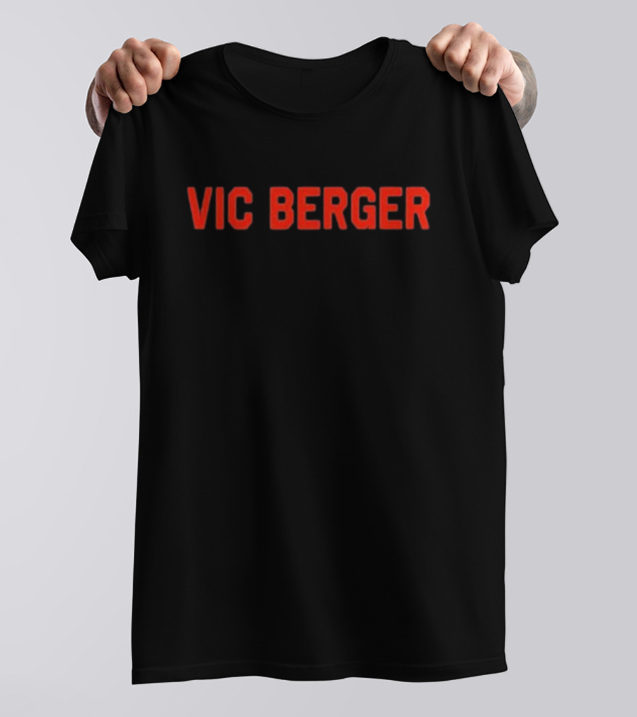 Vic Berger Red Text Bold Style T-Shirt