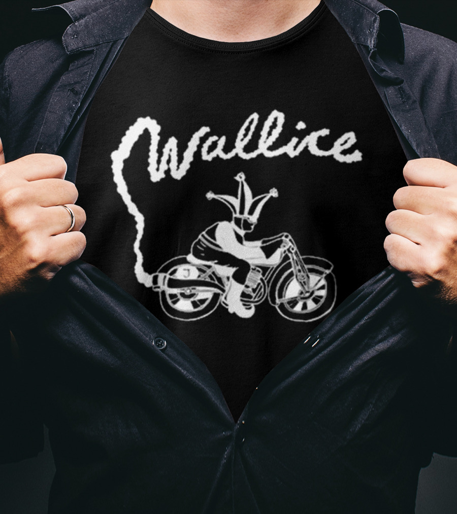 Wallice Clown On Motorcycle Illustration T-Shirt