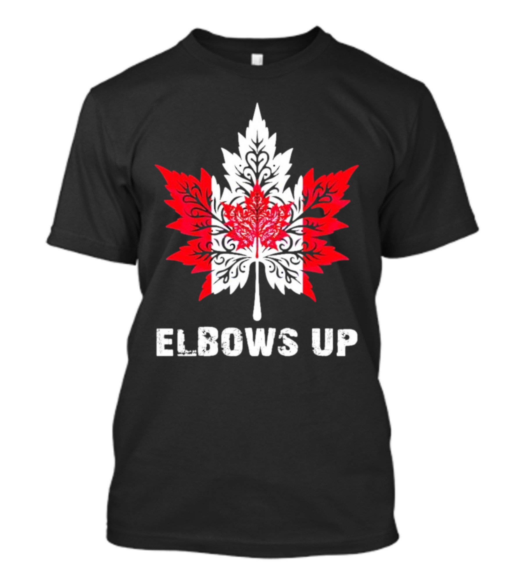 Elbows Up Canada Maple Leaf True North Strong Vintage T-Shirt
