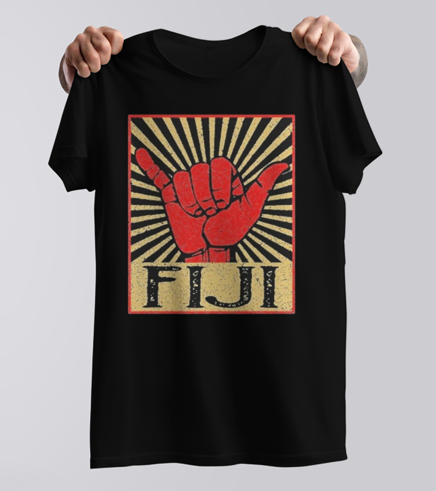 Fiji Retro Shaka Vintage Island Surfer T-Shirt