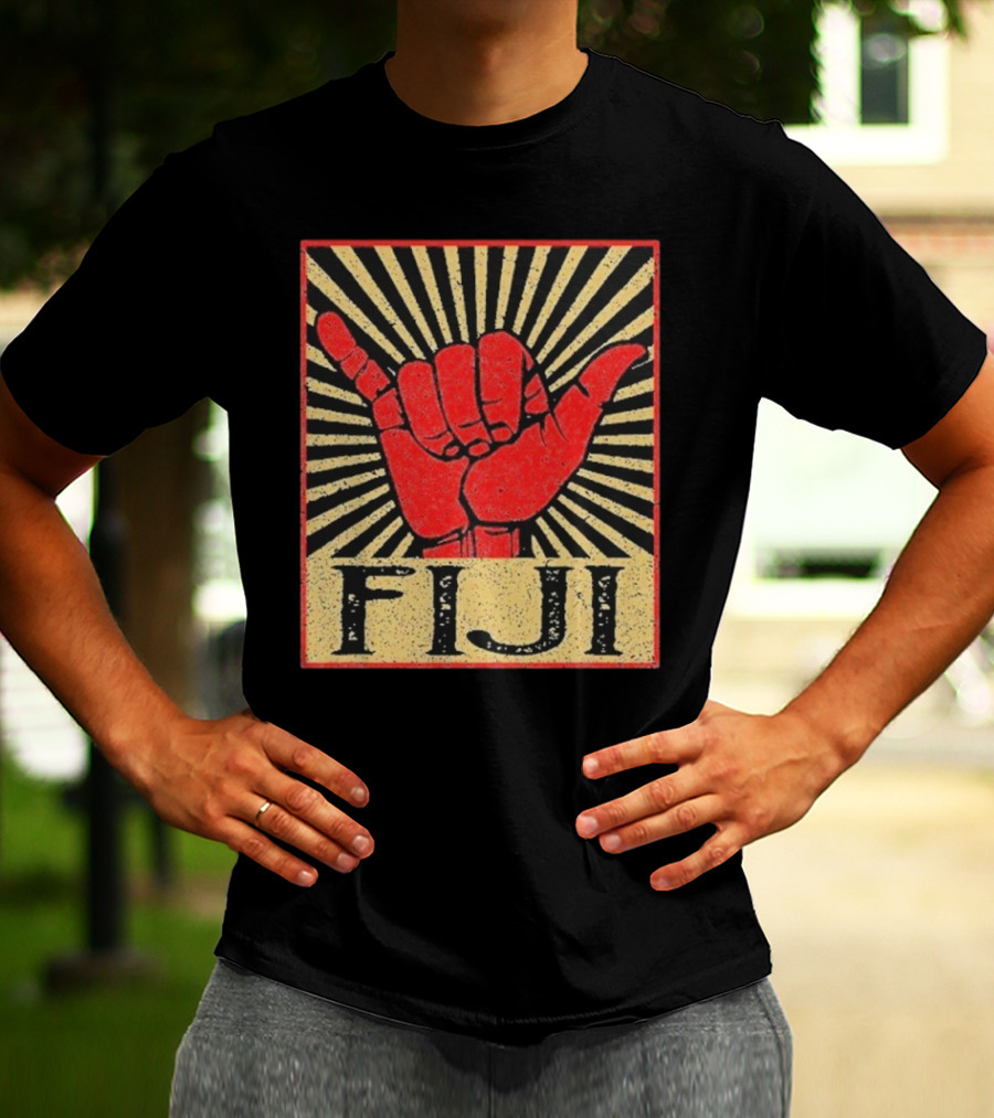 Fiji Retro Shaka Vintage Island Surfer T-Shirt