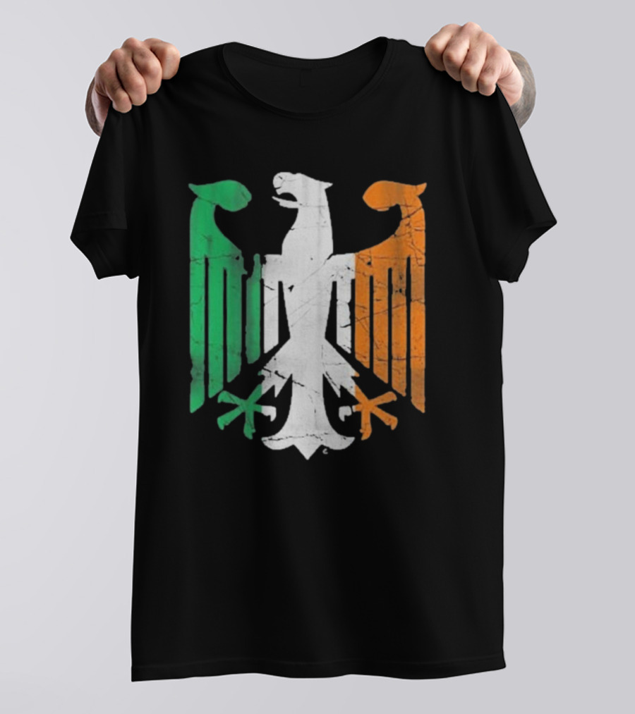 Vintage Irish German Eagle Emblem St Patrick’s Day Heritage T-Shirt