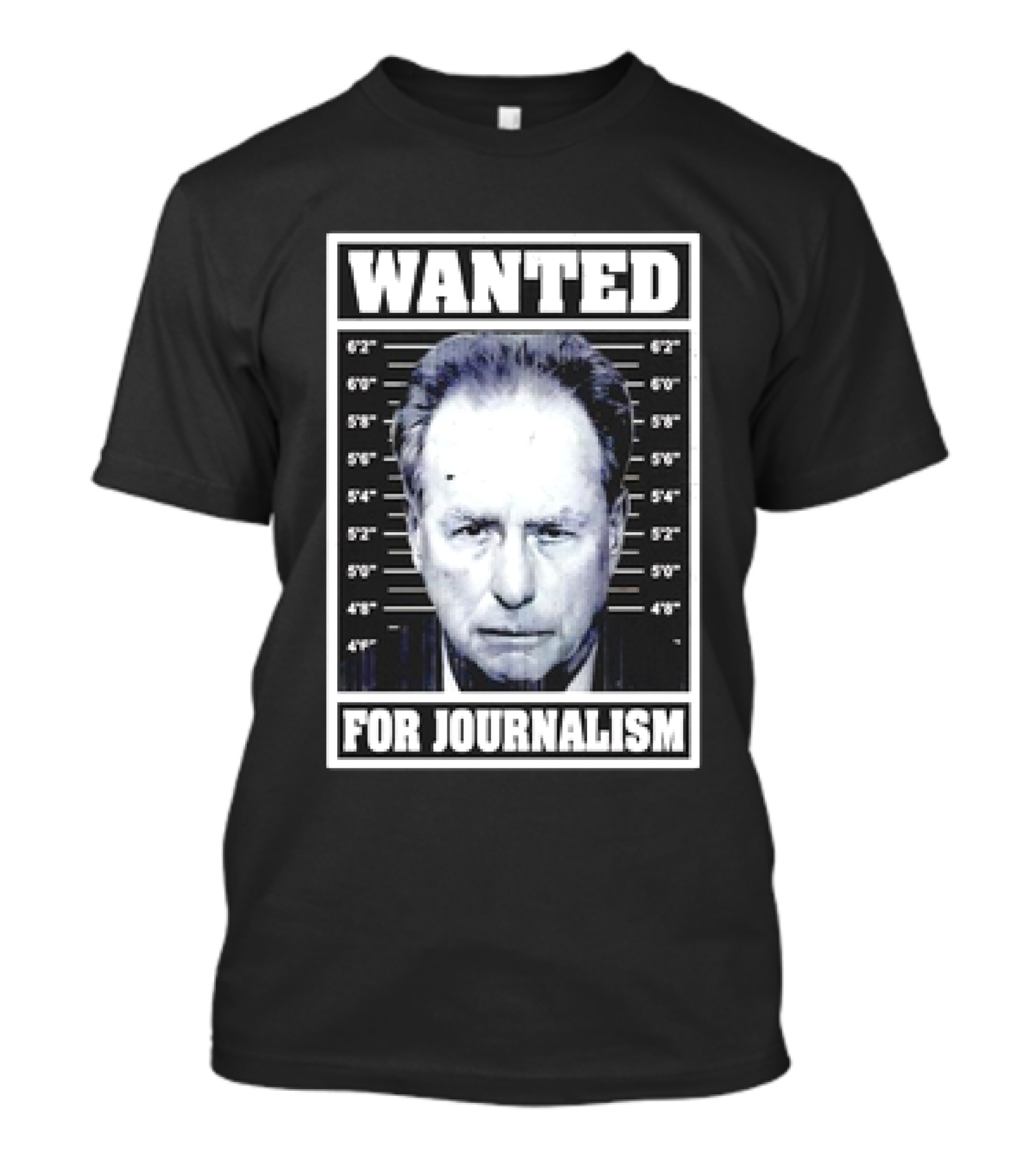 Wanted Satire For Journalism With Shot Image T-Shirt