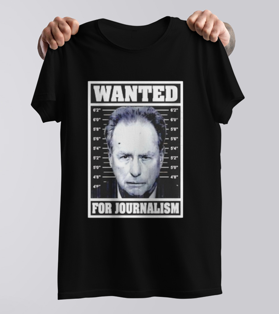 Wanted Satire For Journalism With Shot Image T-Shirt