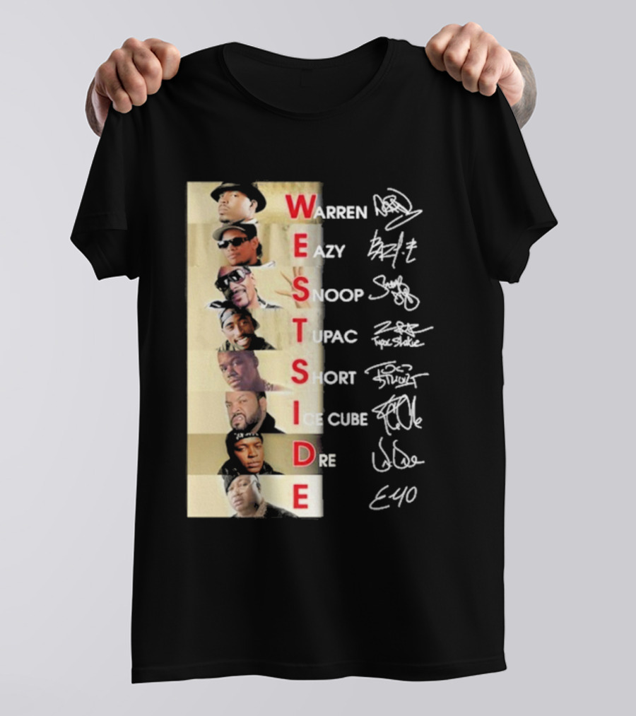 Warren Eazy Snoop Tupac Short Ice Cube Dre E40 Westside T-Shirt