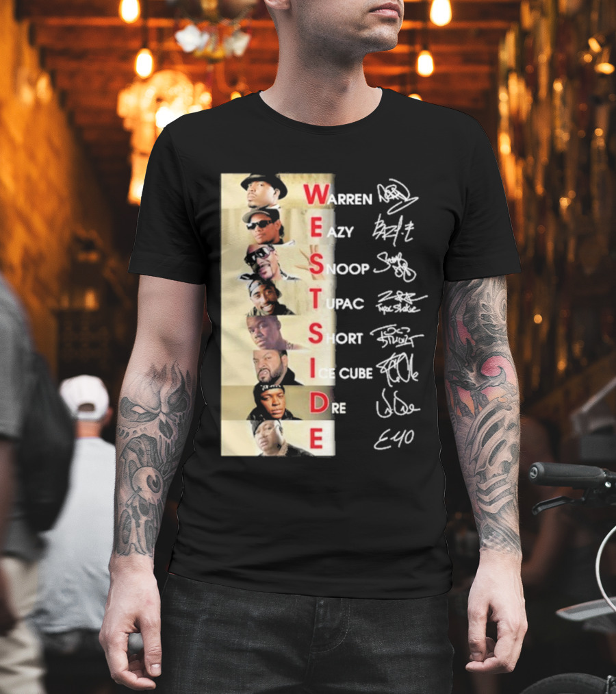 Warren Eazy Snoop Tupac Short Ice Cube Dre E40 Westside T-Shirt