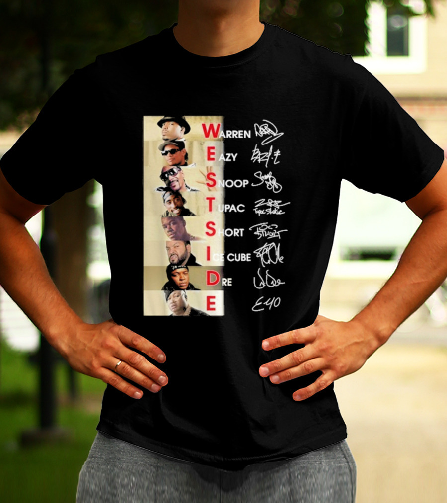 Warren Eazy Snoop Tupac Short Ice Cube Dre E40 Westside T-Shirt
