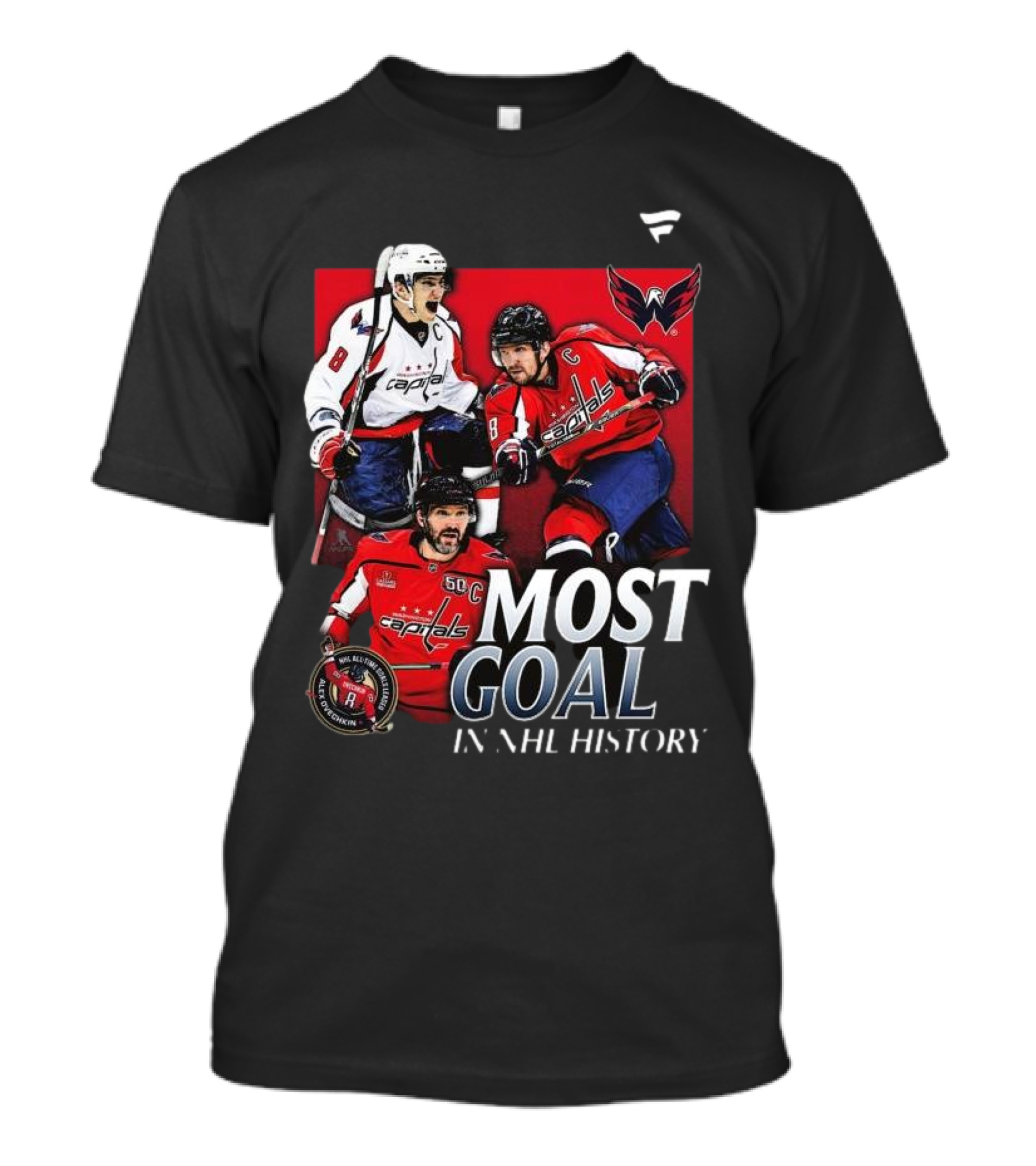 Washington Capitals Alexander Ovechkin Most Goals In NHL History Evolution 8 T-Shirt