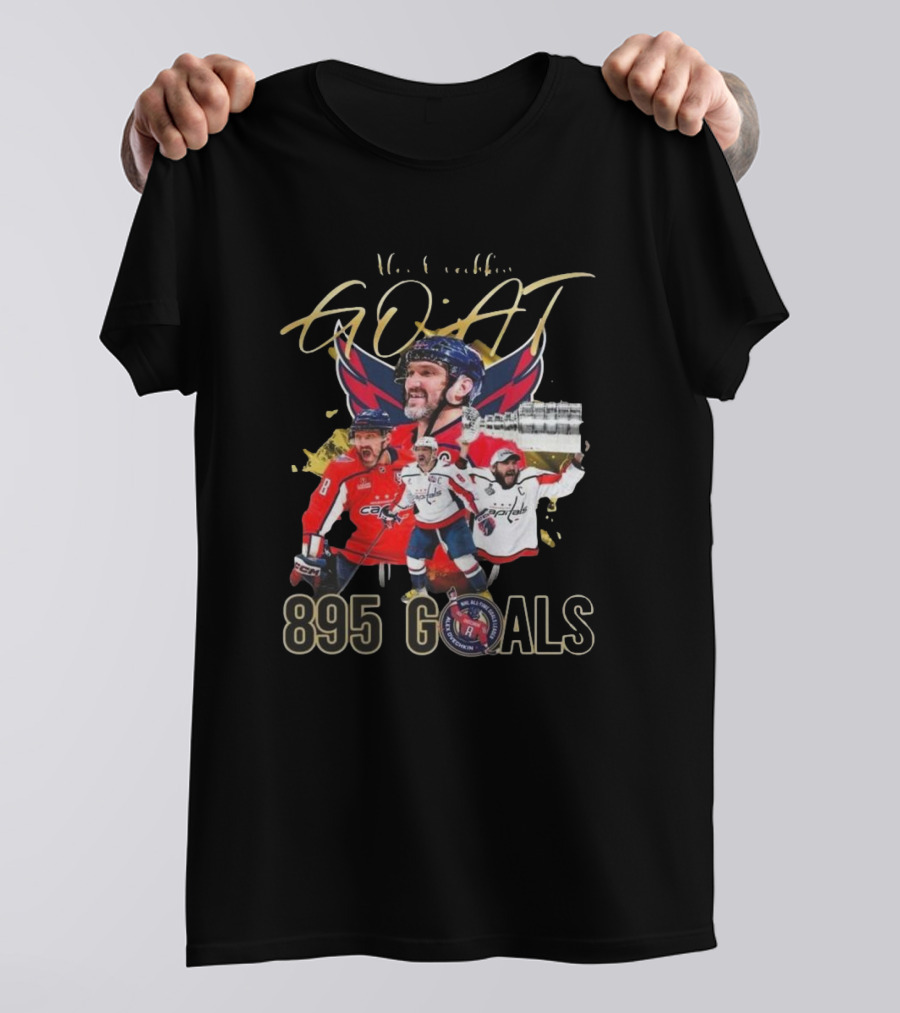 Washington Capitals NHL Alex Ovechkin GOAT 895 Goals Signature Collection T-Shirt