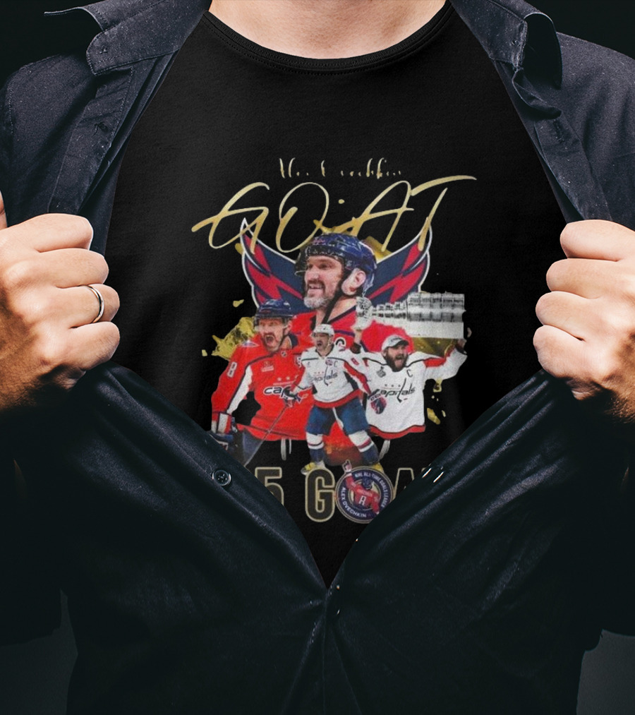 Washington Capitals NHL Alex Ovechkin GOAT 895 Goals Signature Collection T-Shirt
