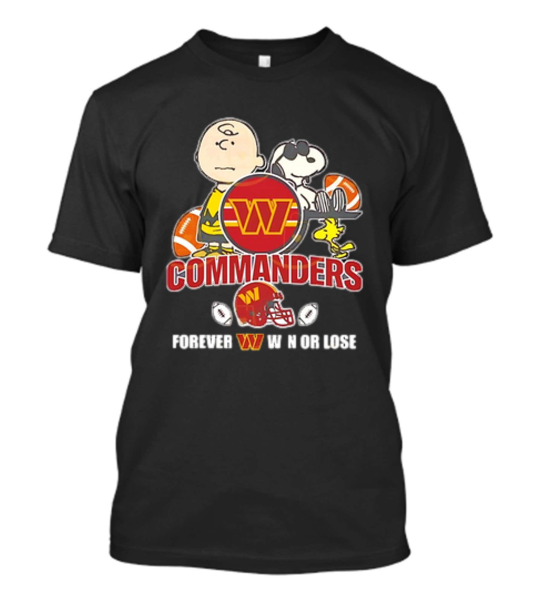Washington Commanders X Peanuts Collaboration Forever W Not Loose T-Shirt