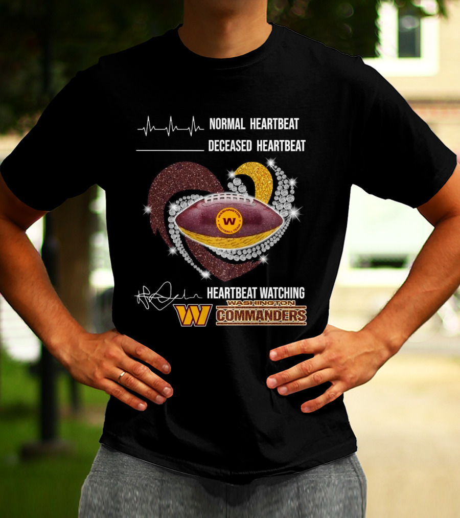 Washington Commanders Faster Heartbeat When Ing Football Diamond Heart T-Shirt