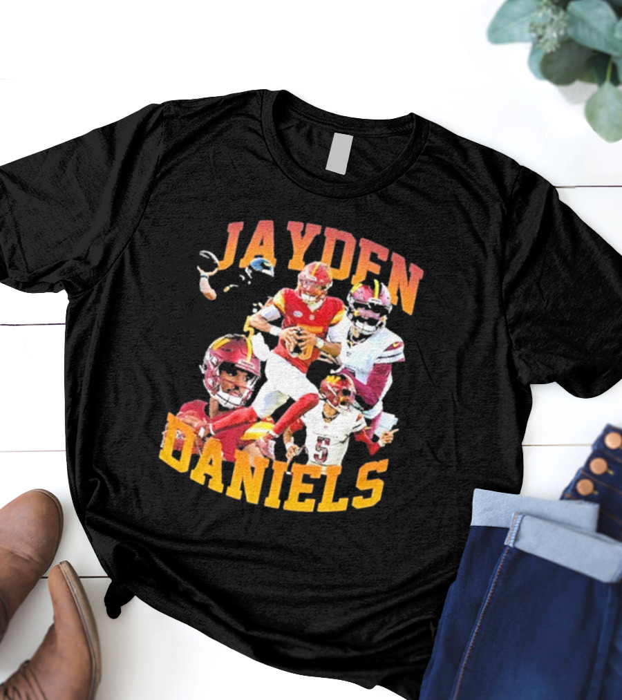 Jayden Daniels Washington Commanders Football Player Collage T-Shirt