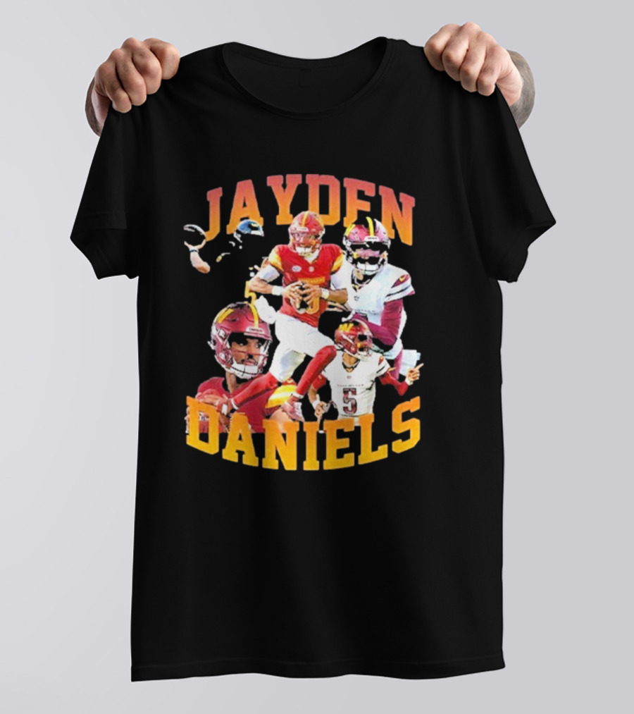 Jayden Daniels Washington Commanders Football Player Collage T-Shirt