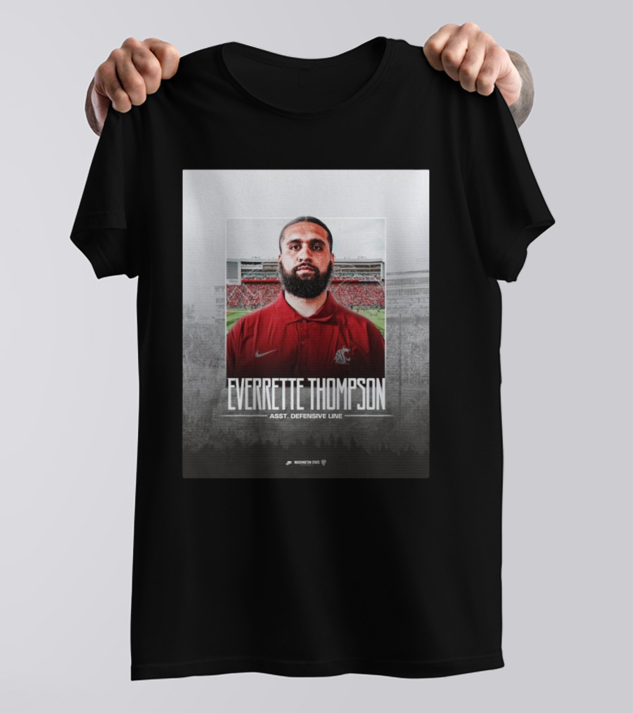 Washington State Football Everette Thompson Assistant Defensive Line Coach Palouse Stadium T-Shirt