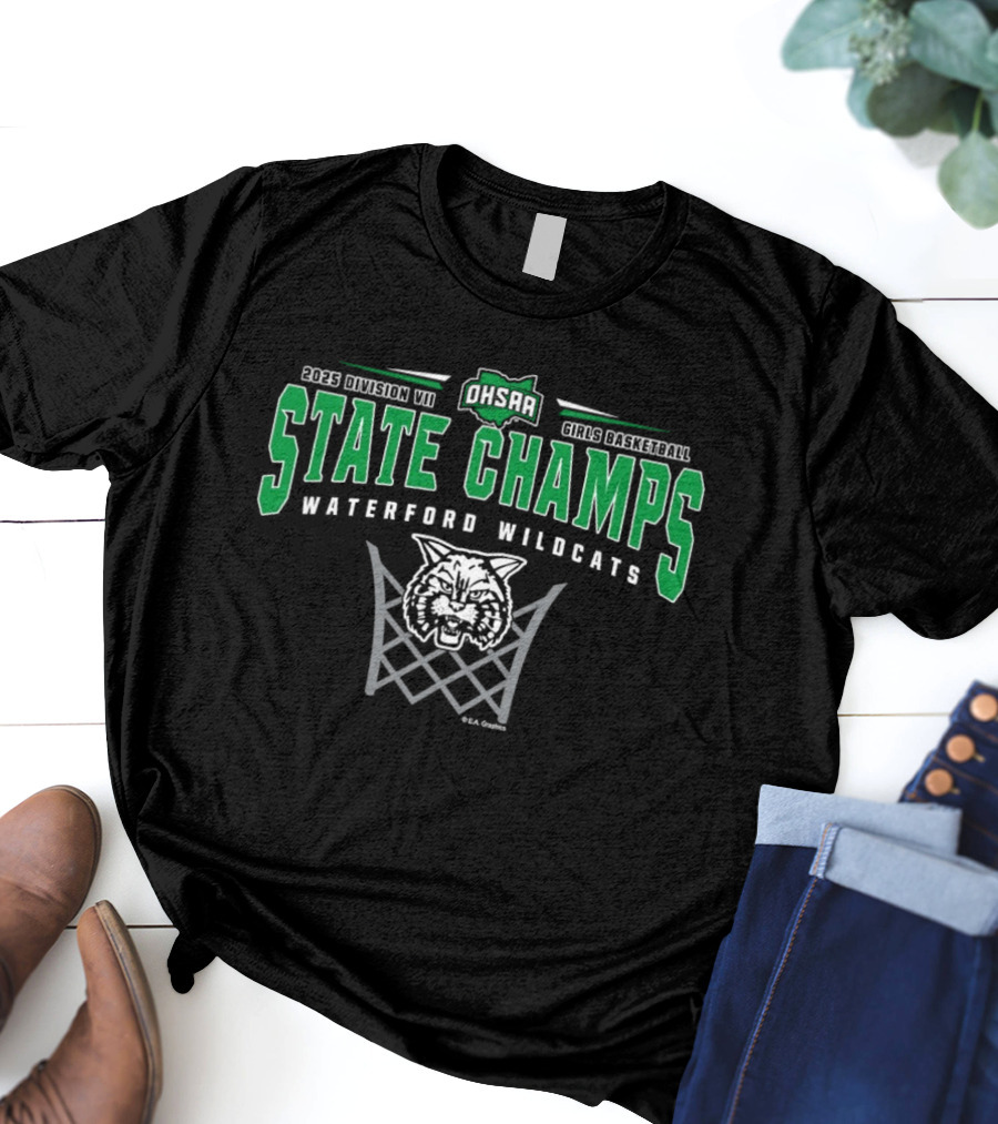2025 Division VII State Champs Waterford Wildcats Girls Basketball T-Shirt