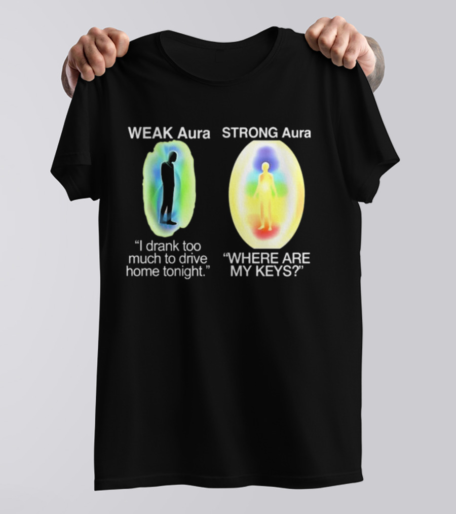 Weak Aura I Drank Too Much To Drive Home Strong Aura Where Are My Keys T-Shirt