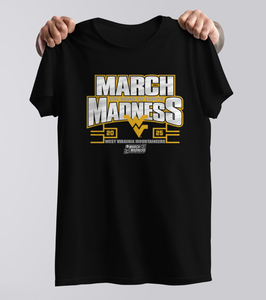 West Virginia Mountaineers 2025 NCAA March Madness The Road To Tampa T-Shirt