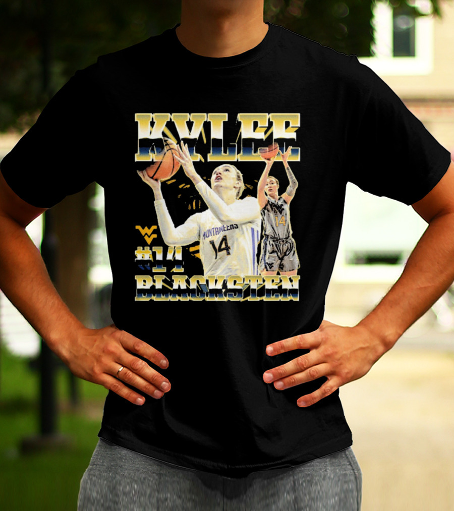West Virginia Mountaineers Basketball Kylee Blacksten #14 T-Shirt