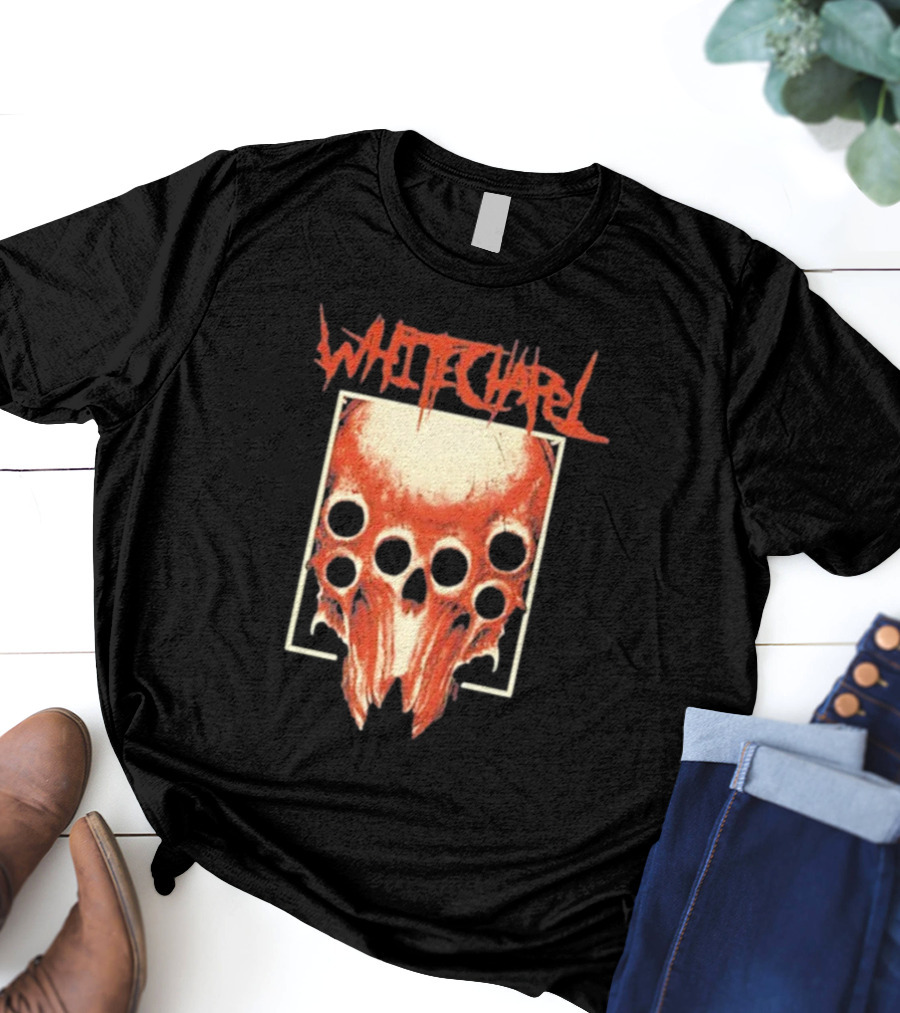 Whitechapel Skull Bone With Red Cult Woods Imagery T-Shirt