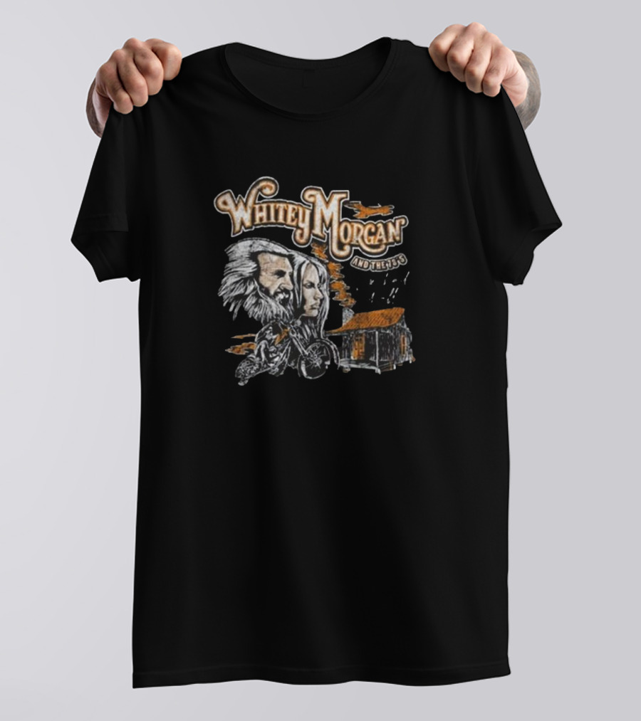 Whitey Morgan And The 78’s Cabin Motorcycle Forest Scene T-Shirt