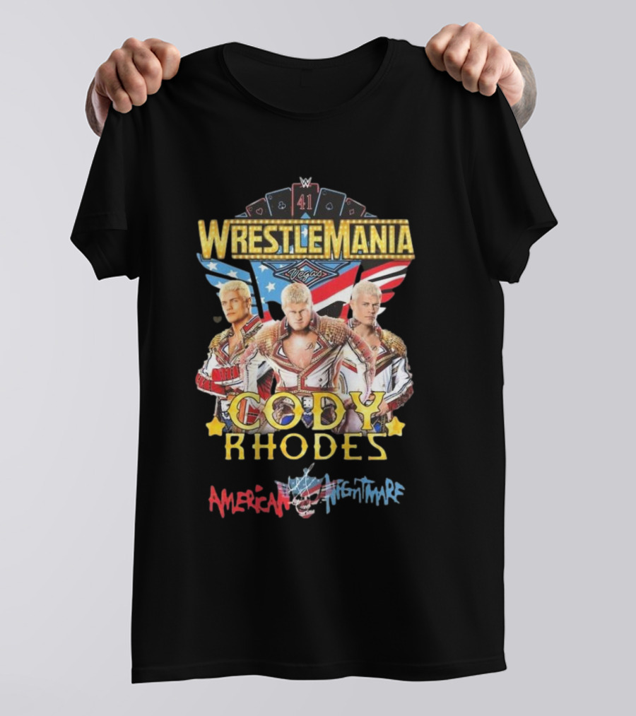 Wrestlemania 41 Cody Rhodes American Nightmare Vegas 2025 T-Shirt