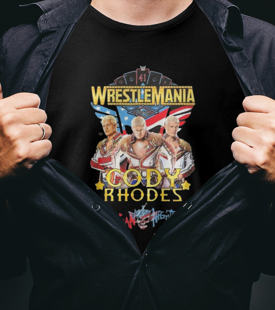 Wrestlemania 41 Cody Rhodes American Nightmare Vegas 2025 T-Shirt