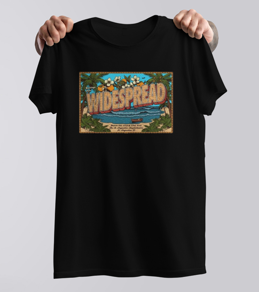 Greetings From Widespread Panic St. Augustine Amphitheatre St. Augustine FL March 21-23 2025 T-Shirt