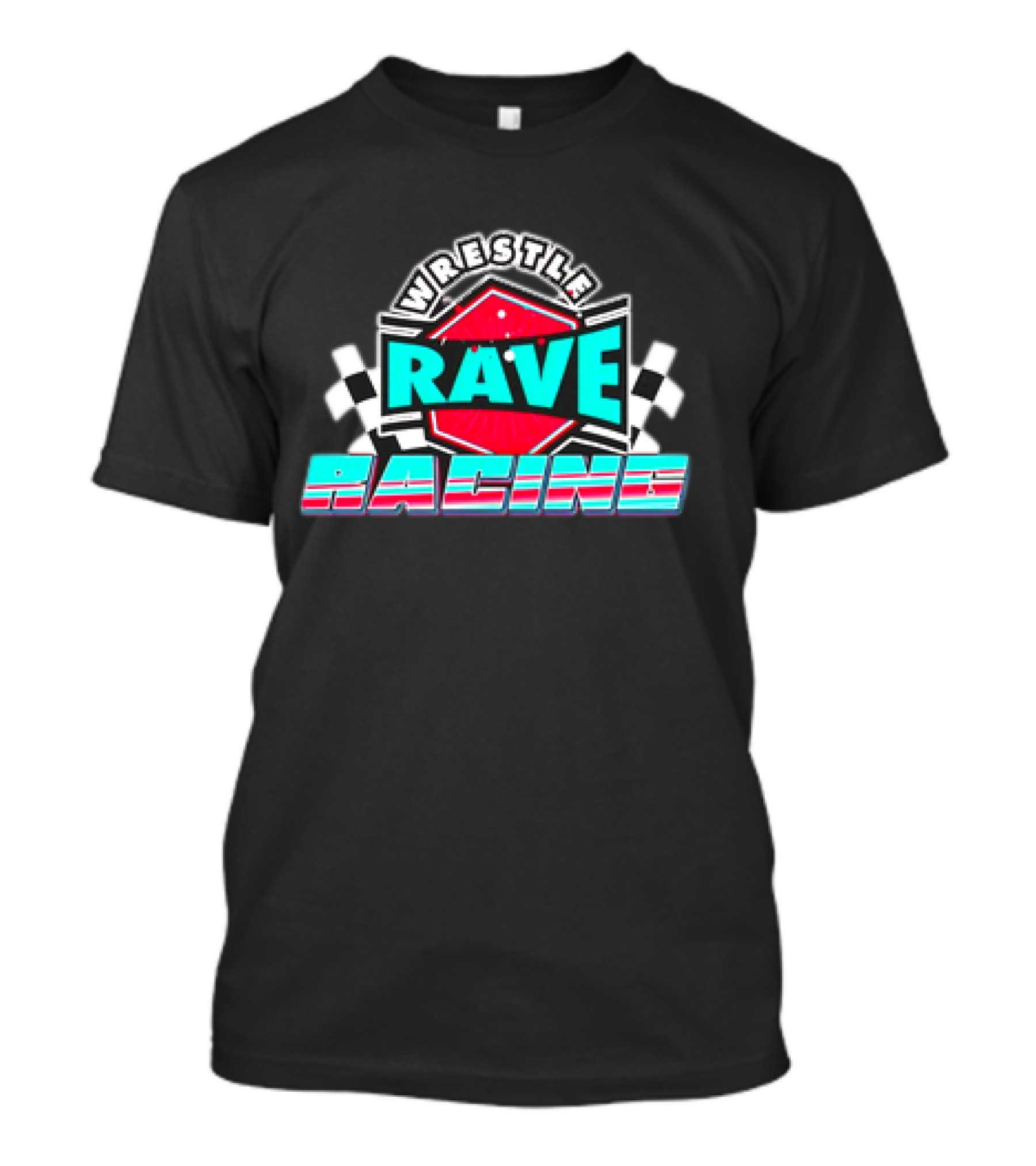 WrestleRave Racing Checkered Flag Retro Style T-Shirt