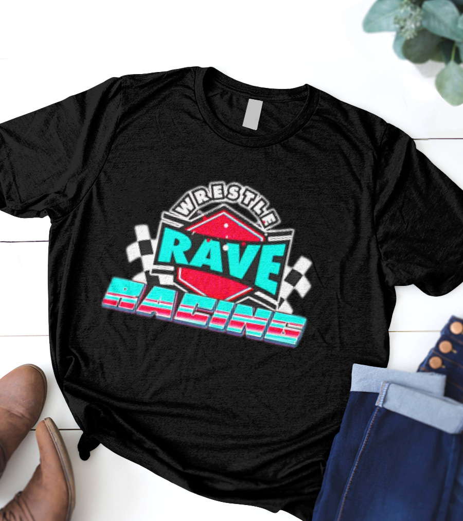 WrestleRave Racing Checkered Flag Retro Style T-Shirt