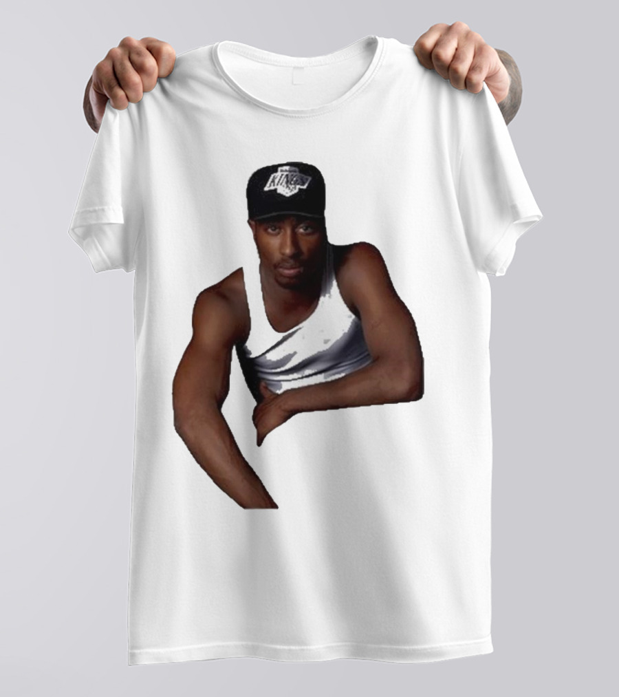 2PAC LA Kings Hat Image T-Shirt
